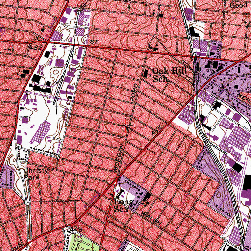 Topographic Map of Christy Memorial United Methodist Church, MO