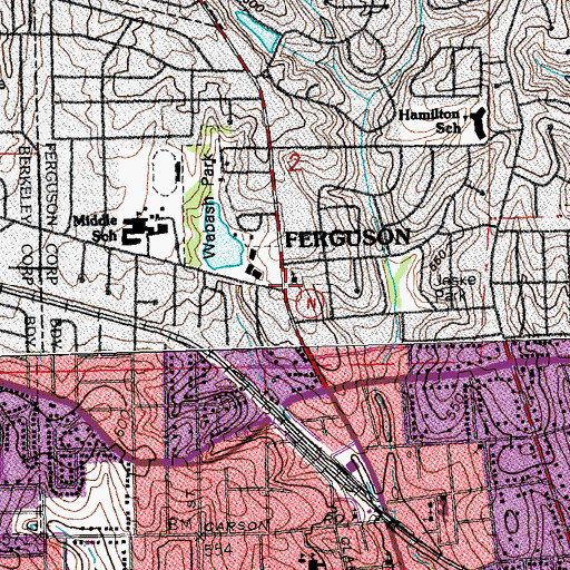 Topographic Map of Church of Christ of the Midwest, MO