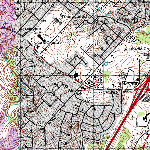 Topographic Map of Church of Jesus Christ of Latter Day Saints, MO