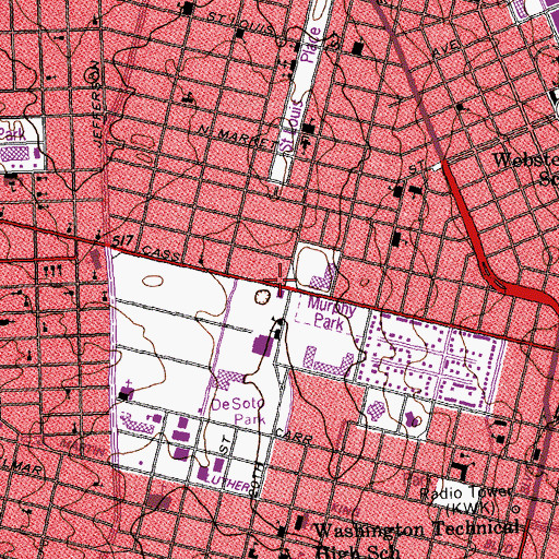 Topographic Map of Church of the Living God, MO