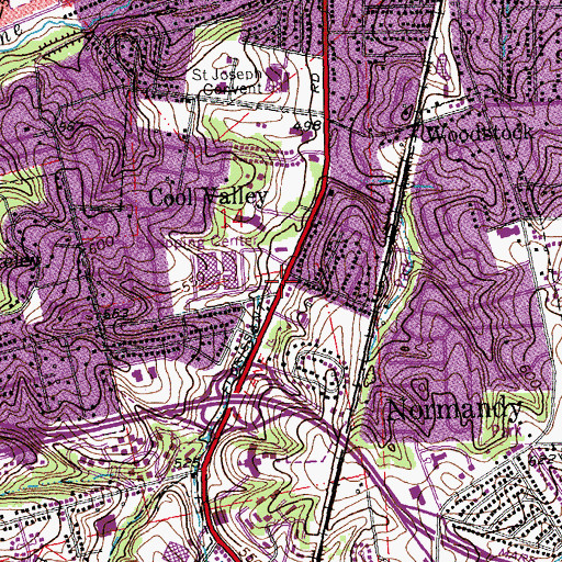 Topographic Map of Church of the Living God Temple Number 1, MO