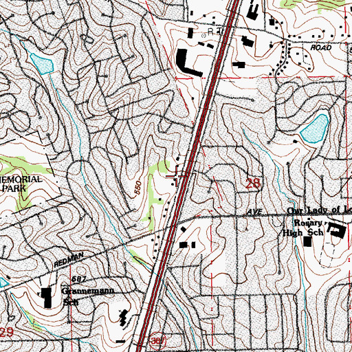Topographic Map of Church of the Nazarene North County, MO