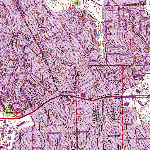 Topographic Map of Church of the Open Word, MO