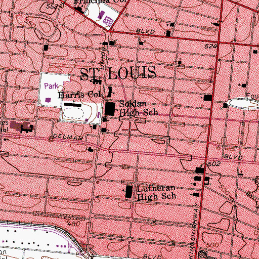 Topographic Map of Clarendon Holy Baptist Church, MO