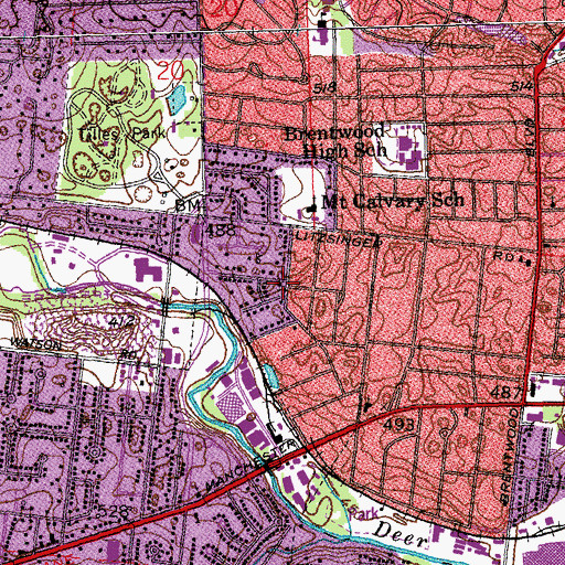 Topographic Map of Clayton Community Church, MO