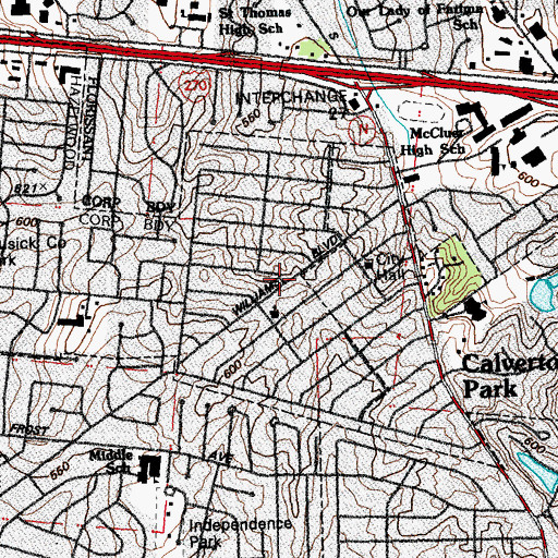 Topographic Map of Community Christ Fellowship Church, MO
