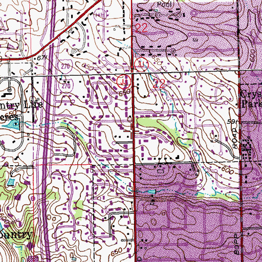 Topographic Map of Covenant Presbyterian Church, MO