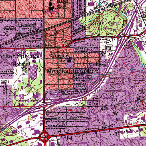 Topographic Map of Douglas Memorial Church of God in Christ, MO