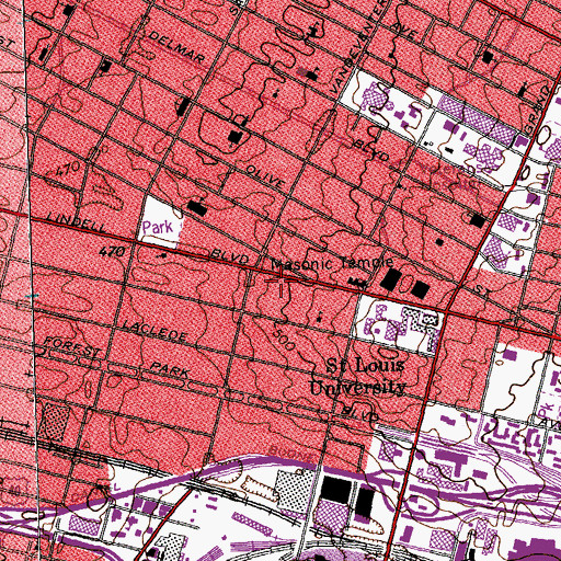 Topographic Map of Bannister House, MO