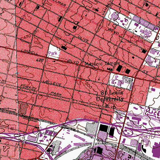 Topographic Map of Boileau Hall, MO