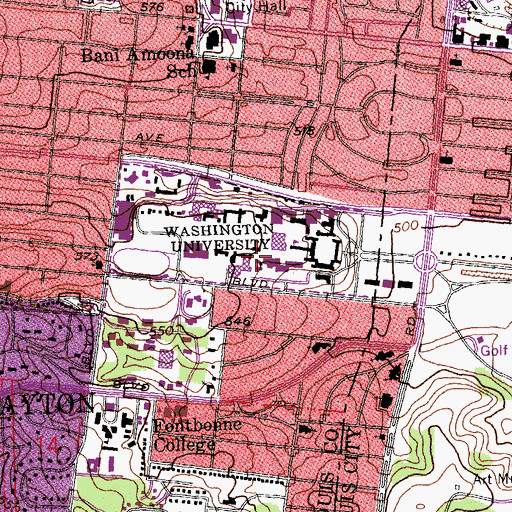Topographic Map of Busch Laboratory, MO