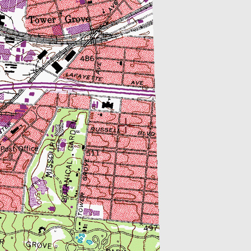 Topographic Map of Castleman Corner Day Care Center, MO
