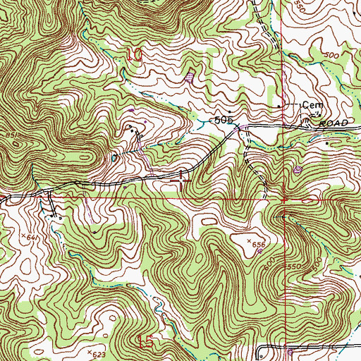 Topographic Map of Cedar Hill Fire Protection District Station 3, MO