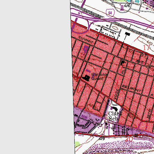 Topographic Map of City of East Saint Louis Engine House Number 4, IL