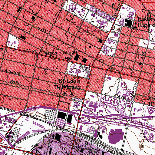 Topographic Map of Clemmons Hall, MO