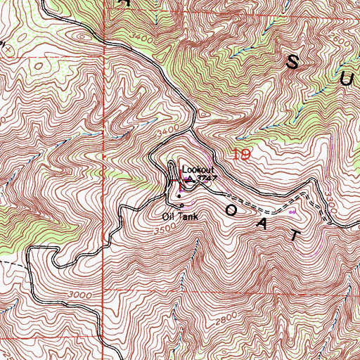 Topographic Map of Oat Mountain, CA
