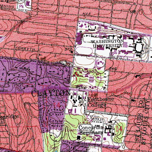 Topographic Map of Danforth House, MO