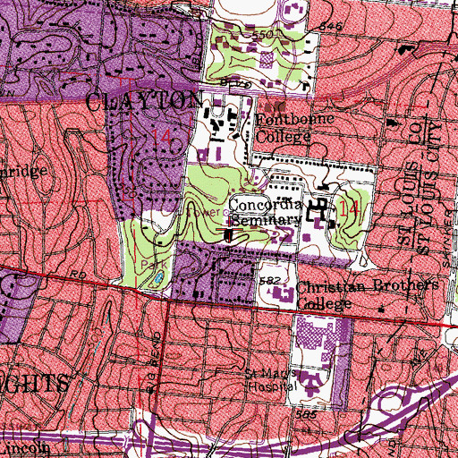 Topographic Map of Eldon E Pederson Fieldhouse, MO