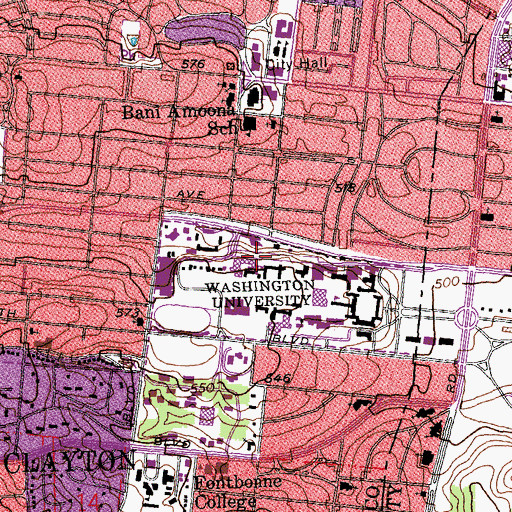 Topographic Map of Eliot Hall, MO