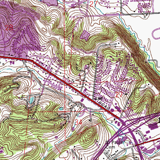 Topographic Map of Fenton Fire District Station 1 Headquarters, MO