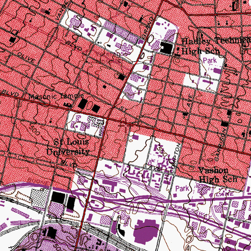 Topographic Map of Fitzgerald Hall, MO