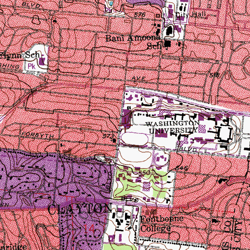 Topographic Map of Francis Gymnasium, MO