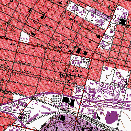 Topographic Map of Fusz Memorial Hall, MO