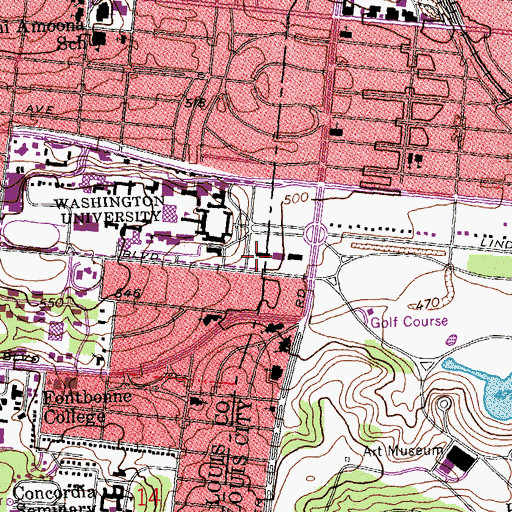 Topographic Map of Givens Hall, MO