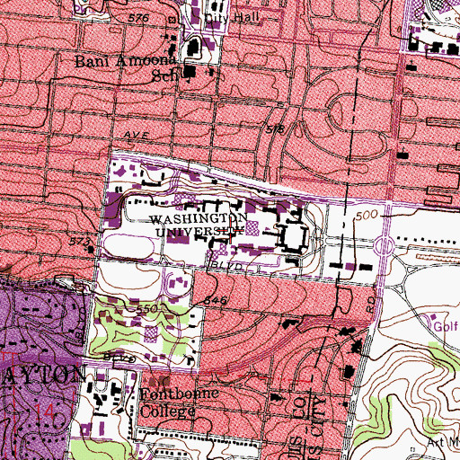 Topographic Map of Graham Hall, MO