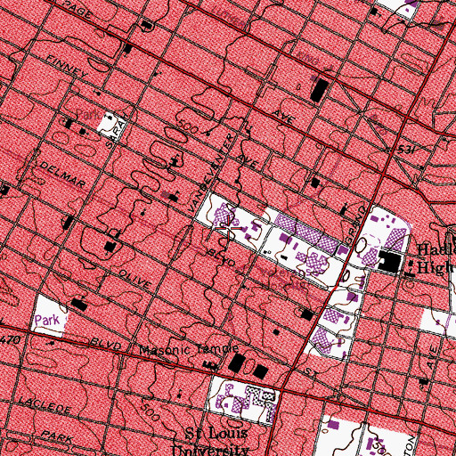 Topographic Map of Griscom Detention Center (historical), MO