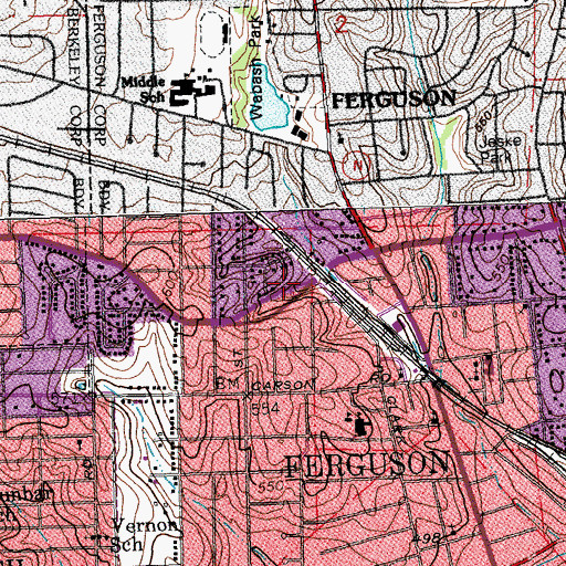 Topographic Map of Happy Go Lucky Child Care Center, MO