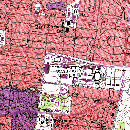 Topographic Map of Harbison Hall, MO