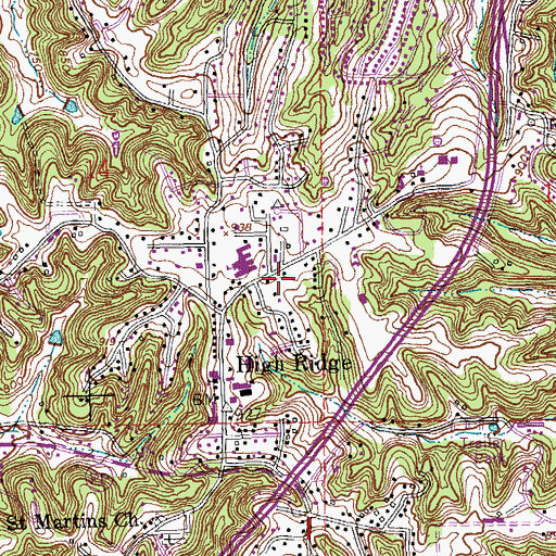 Topographic Map of High Ridge Fire Protection District, MO