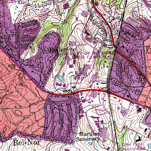 Topographic Map of J C Penney Building Conference Center, MO