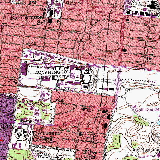 Topographic Map of January Hall, MO