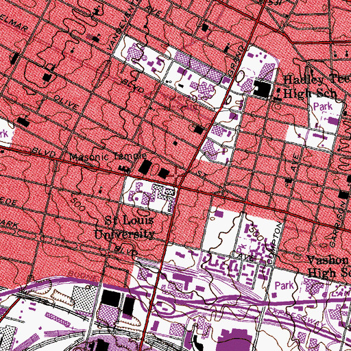 Topographic Map of Jesuit Hall, MO