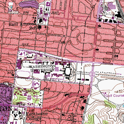 Topographic Map of Jolley Hall, MO