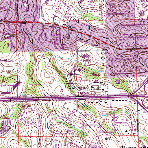 Topographic Map of Jung-Kellogg Library, MO