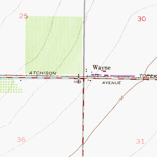 Topographic Map of Wayne, AZ