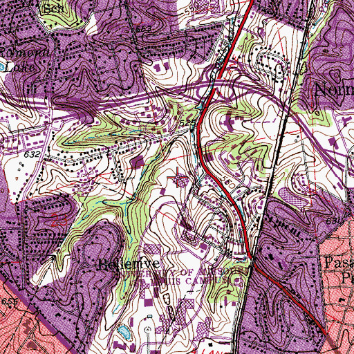 Topographic Map of Mark Twain Athletic and Fitness Center, MO