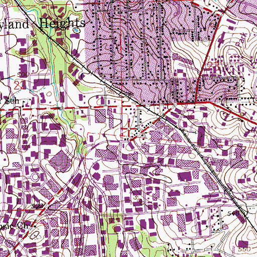 Topographic Map of Maryland Heights Fire Protection District Station 1 Headquarters, MO