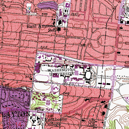 Topographic Map of McMillian Hall, MO