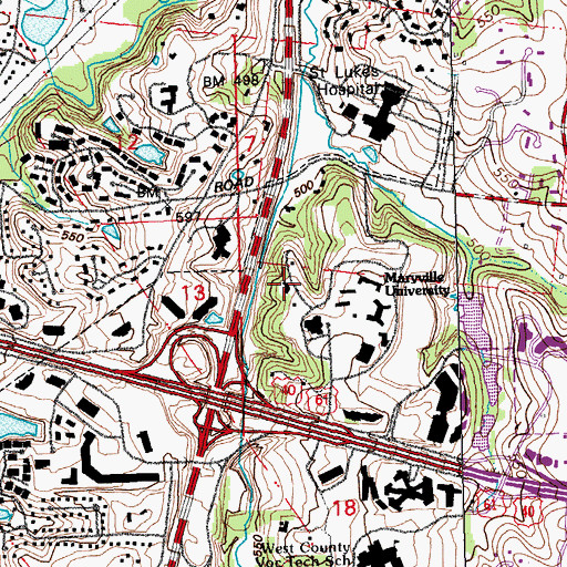 Topographic Map of McNalley House, MO