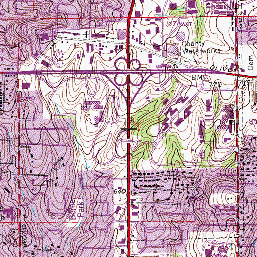 Topographic Map of Monsanto Child Care Center, MO