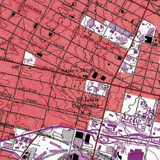 Topographic Map of Morrisey Hall, MO