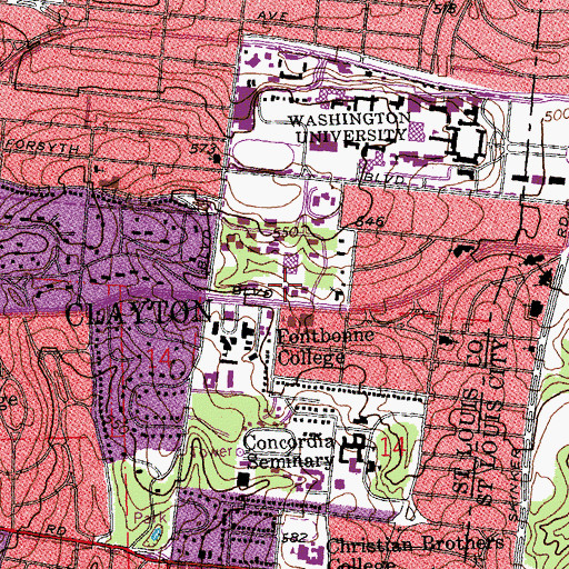 Topographic Map of Myers House, MO