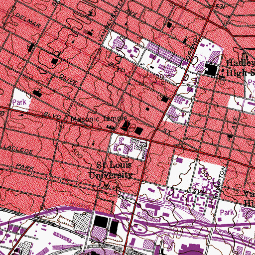 Topographic Map of O'Donnell Hall, MO