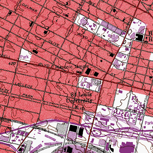 Topographic Map of Omer Poos Law Library, MO