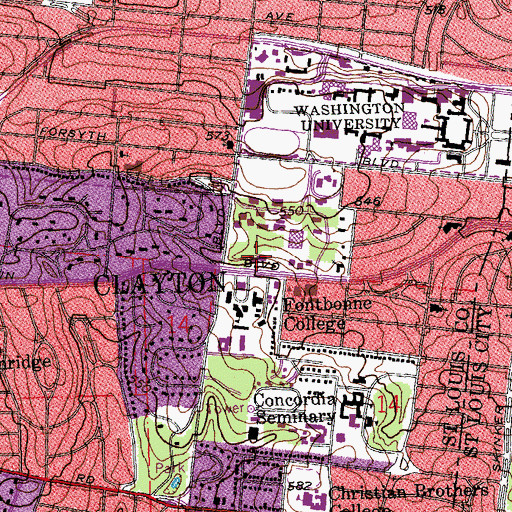 Topographic Map of Park House, MO
