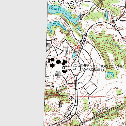 Topographic Map of Peck Hall, IL